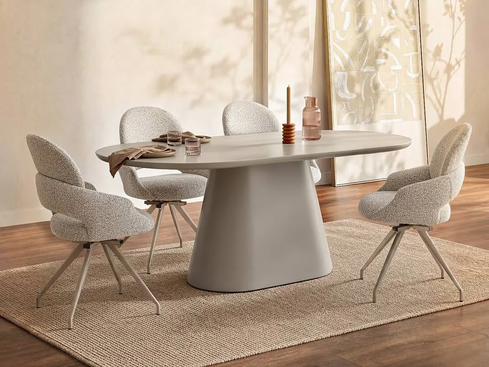 Vente-unique 6 - Seaterer MDF Dining Table - Taupe - VALIANA 3