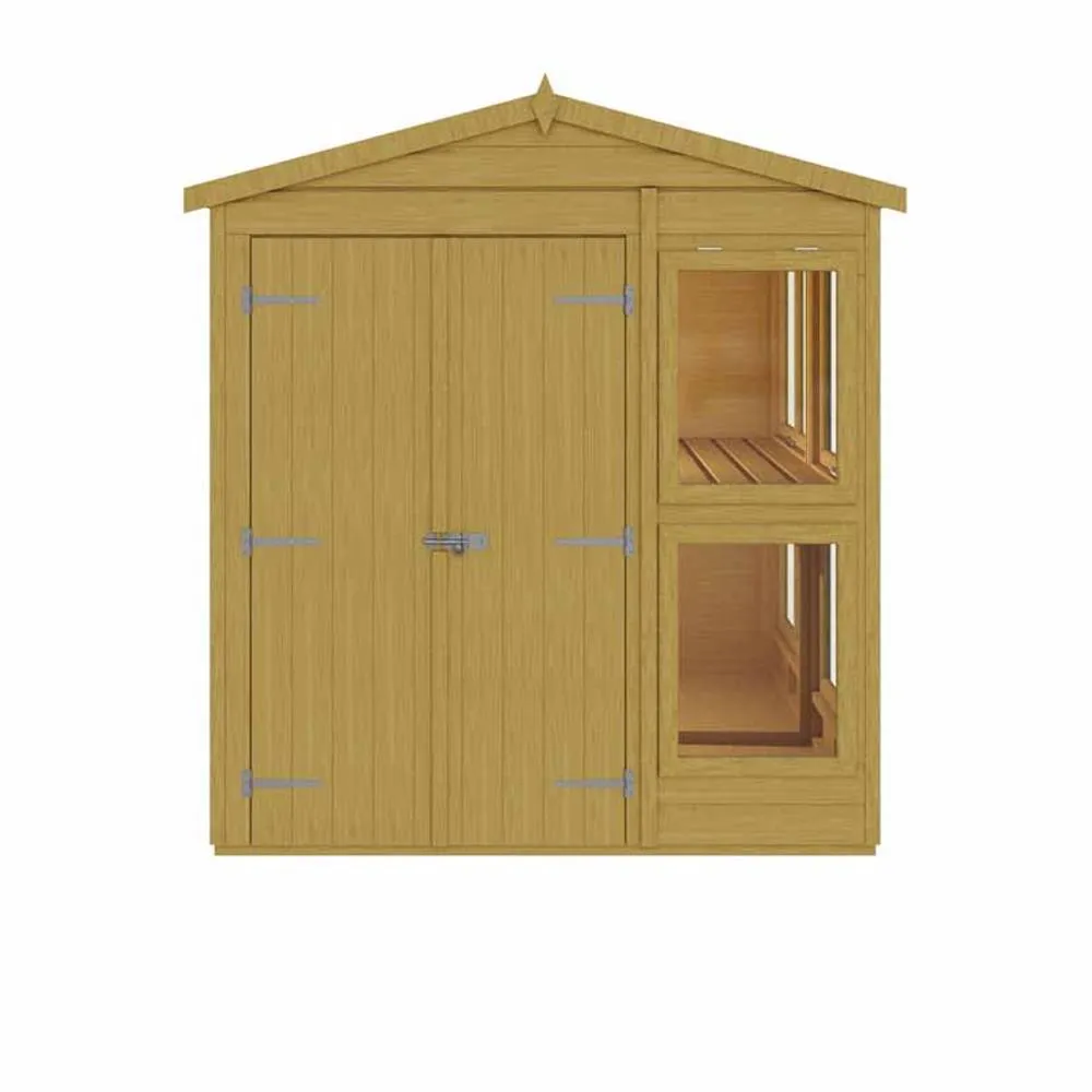 Shires Sun Hut 6 x 8 Feet Potting Shed - L238 x W185.8 x H214.6 cm in Brown