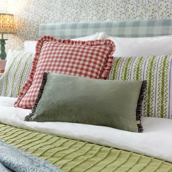 Furn. Maude Gingham Cotton Square Cushion 6