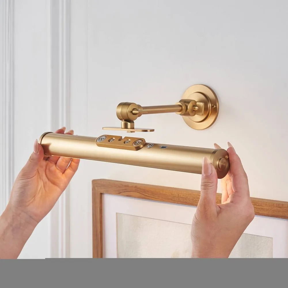 Netlighting Kas Rechargeable Picture Light Warm Brass Frosted Pc in Gold 6