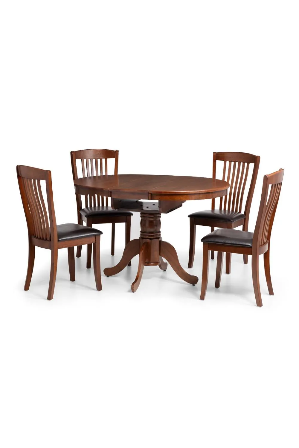 Julian Bowen Canterbury Round to Oval Extending 4-6 Seater Dining Table in Dark Brown 6