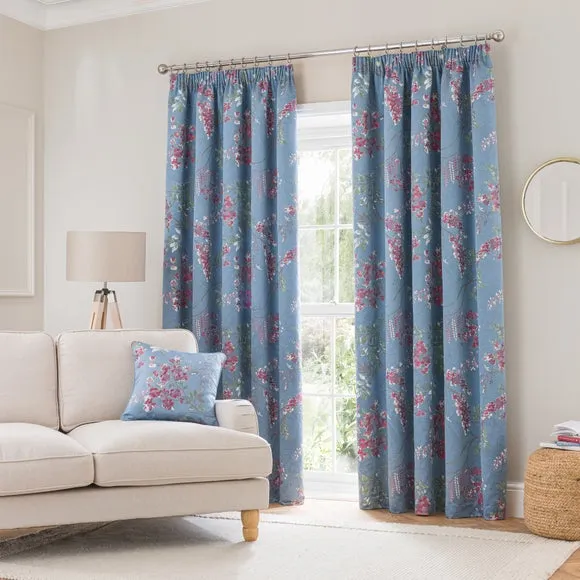 Trailing Wisteria Blackout Pencil Pleat Curtain (Blackout Available) 2