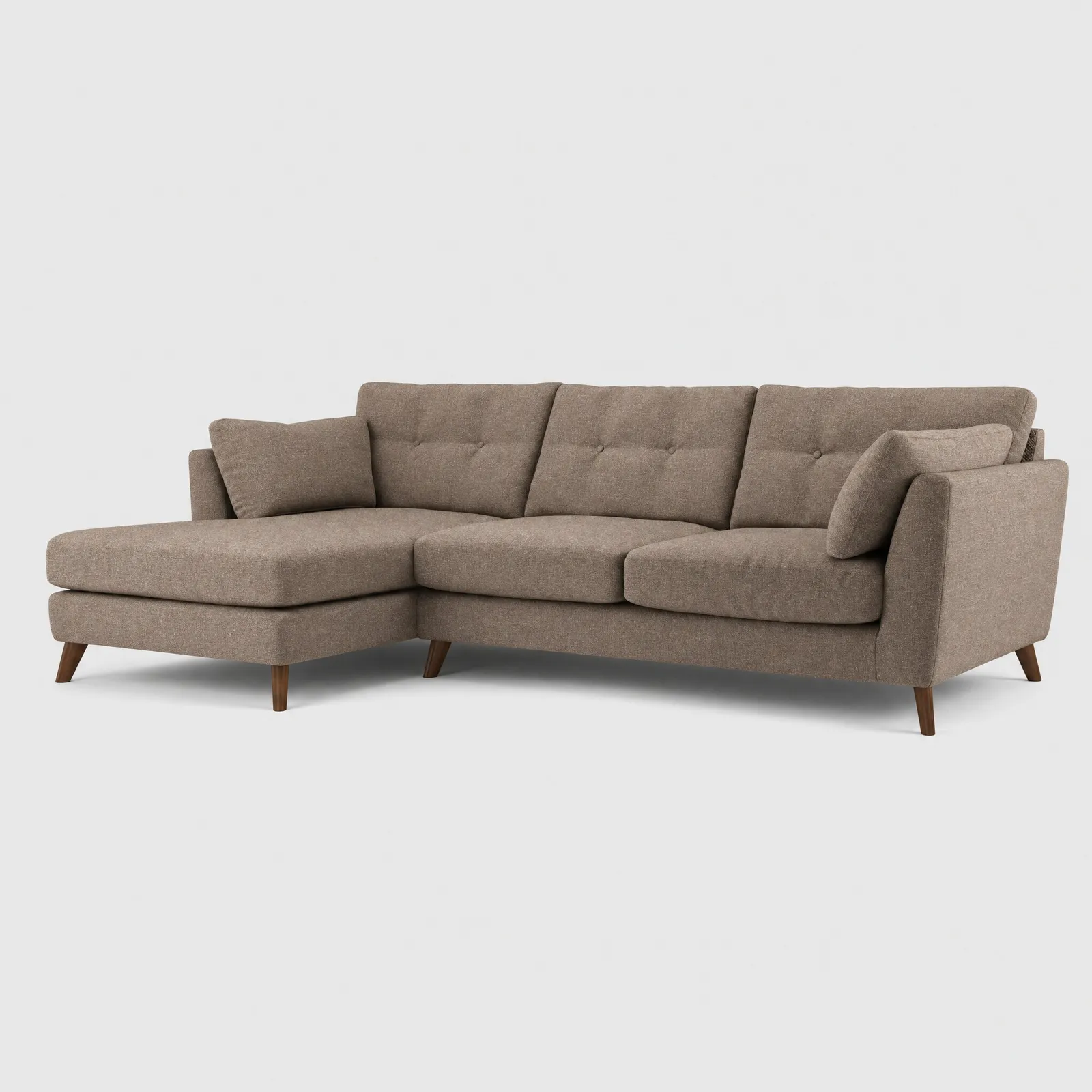 Benton Left Hand Corner Chaise Corner Sofa, Brown Fabric | Barker & Stonehouse 1
