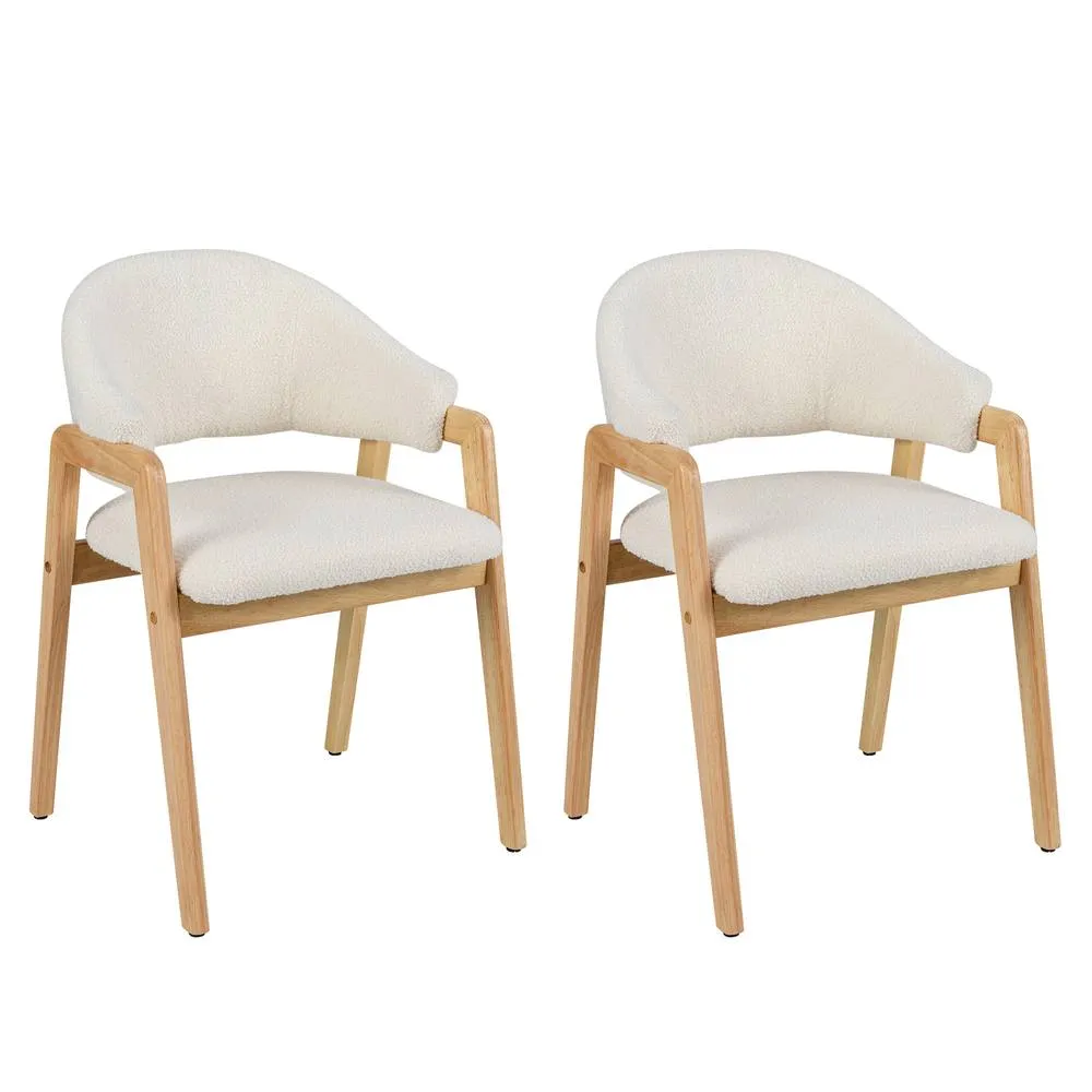 Costway Modern Dining Chair Set of 2 Kitchen Chair w/Padded Seat in White