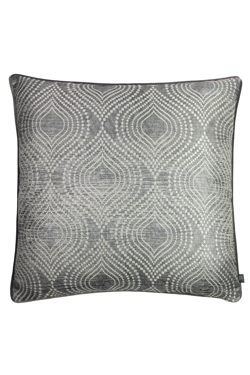 Prestigious Textiles Radiance Jacquard Piped Cushion in Dark Grey