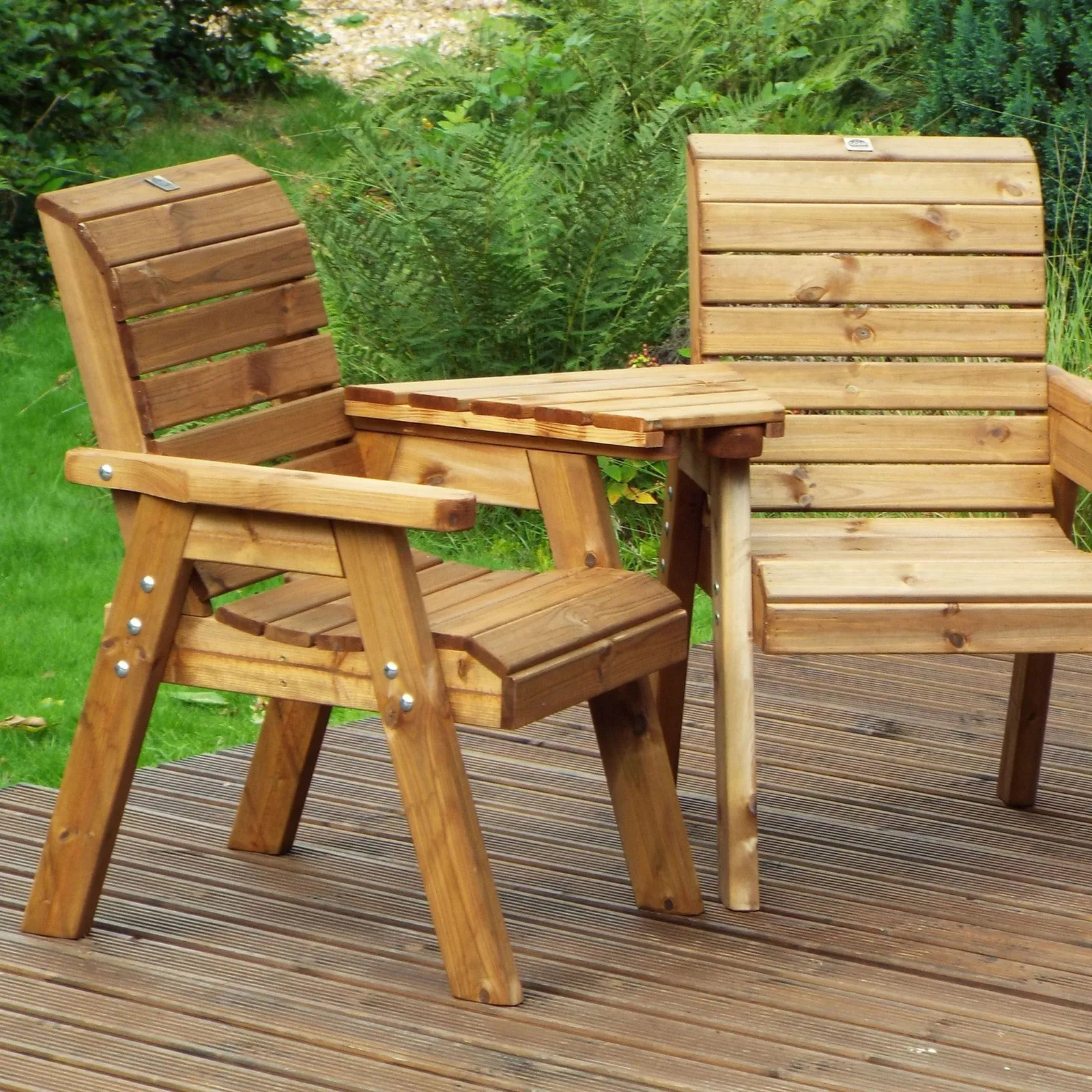 Charles Taylor 2 Seater Angled Twin Companion Set Brown