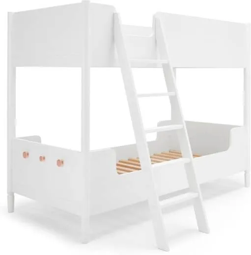Hansel Bunk Bed, White and Copper