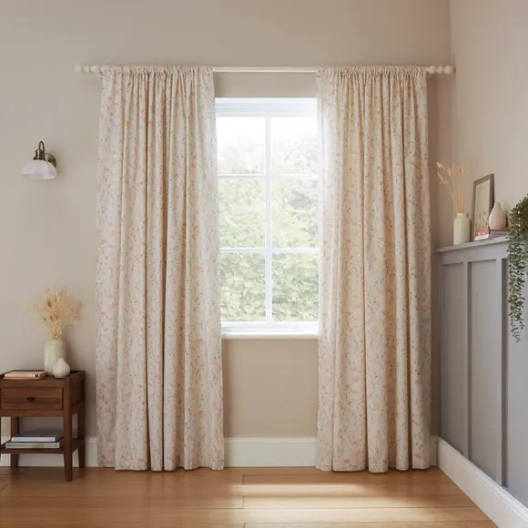 Esme Ditsy 100% Cotton Slot Top Curtains 2