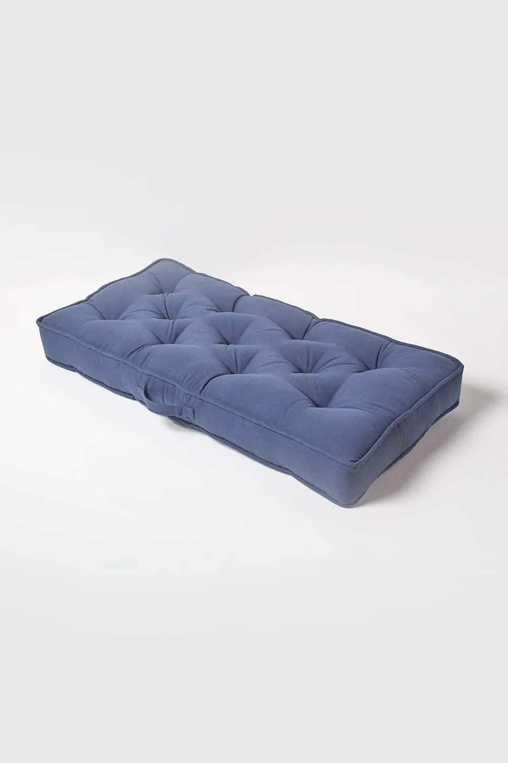 Homescapes Cotton 2 Seater Booster Cushion in Navy 2