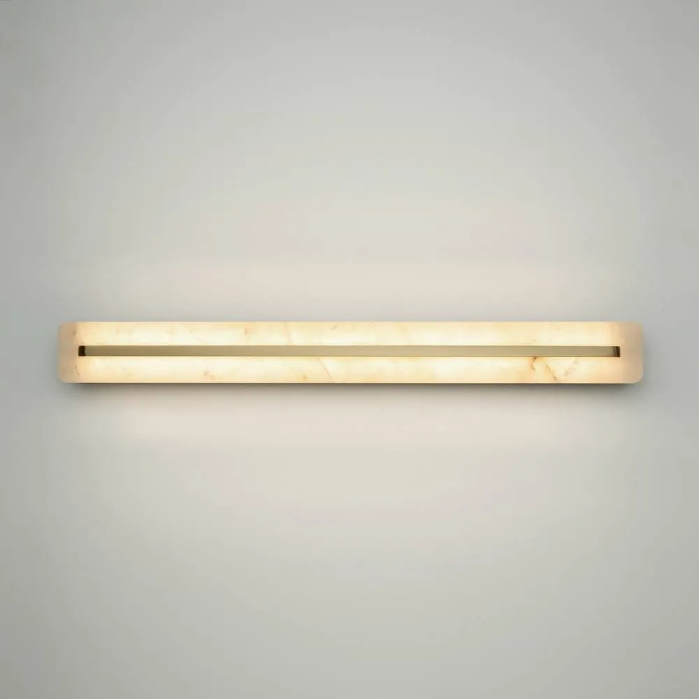 Netlighting Albatre Modern 80cm Wall Lamp Brass 3000K 300lm White Shade in Gold 4
