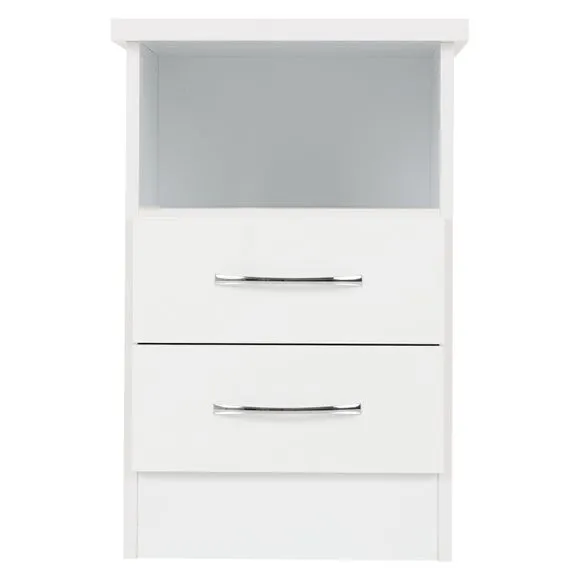 Nevada 2 Drawer Bedside Table 4
