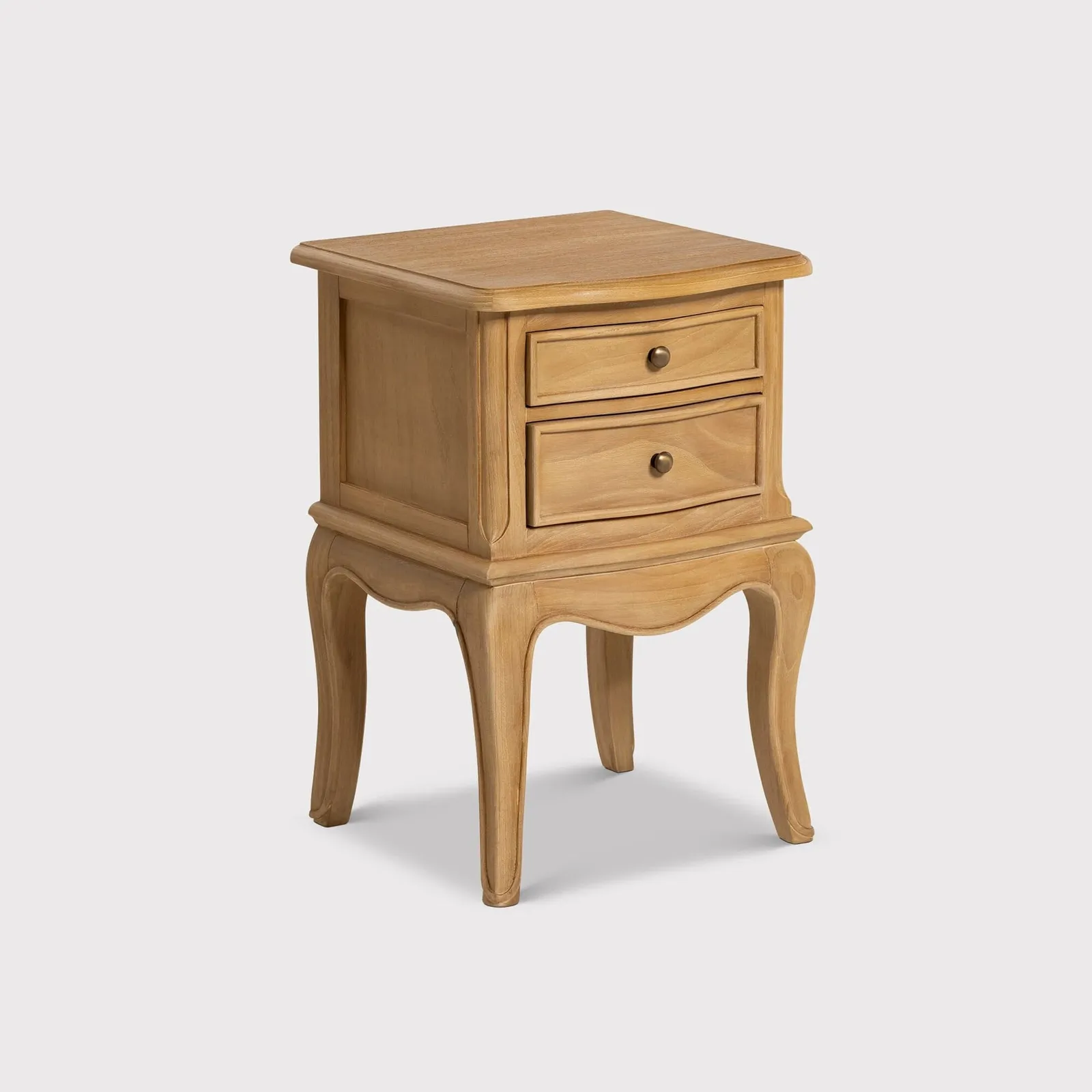 Cecile 2 Drawer Bedside Table, Neutral Wood | Barker & Stonehouse