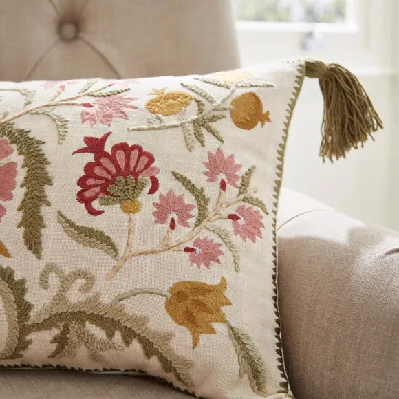 Churchgate Dadlington Floral Embroidery Cushion 2