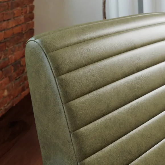 Quinn Faux Leather Wooden Arm Accent Chair 3