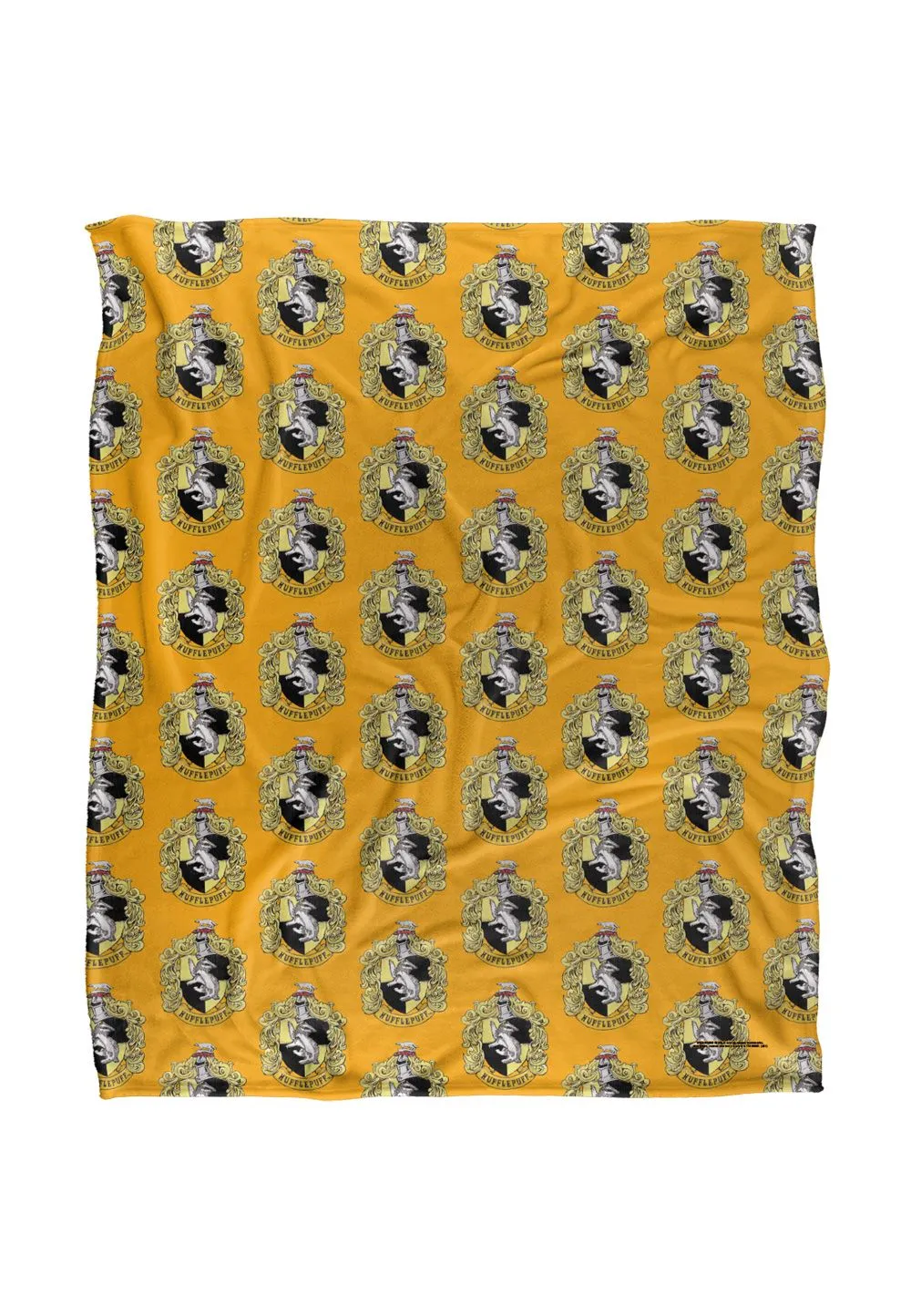 Harry Potter Hufflepuff Crest 2 Officially Licensed Silky Touch Super Soft Throw Blanket 152x127 cm in White