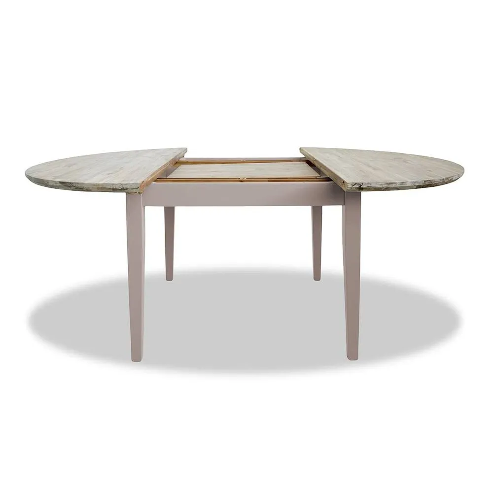 Statement Furniture Florence Round Oval Extendable Kitchen Dining Table in Taupe 3