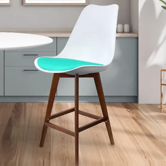 Fusion Living Soho White Plastic Bar Stool 1