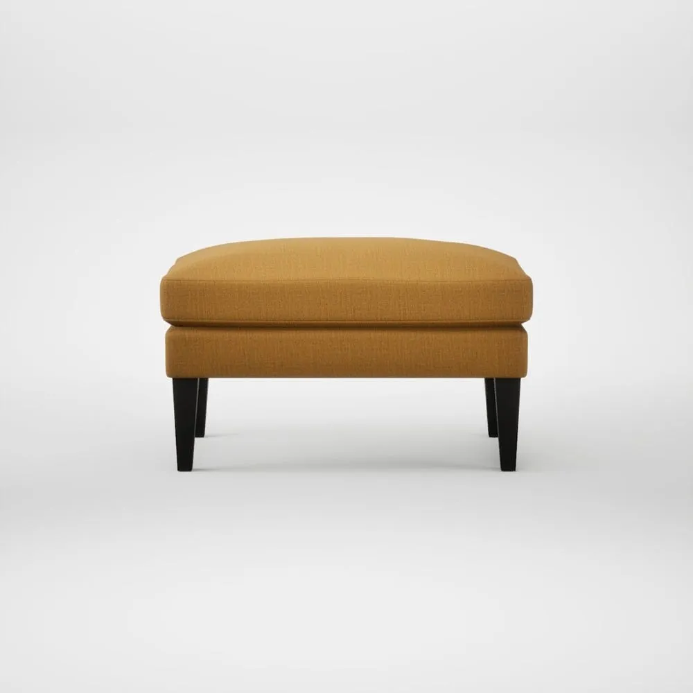 Heal's Wallis Ottoman Smart Cotton Linen Sahara Black Feet 1
