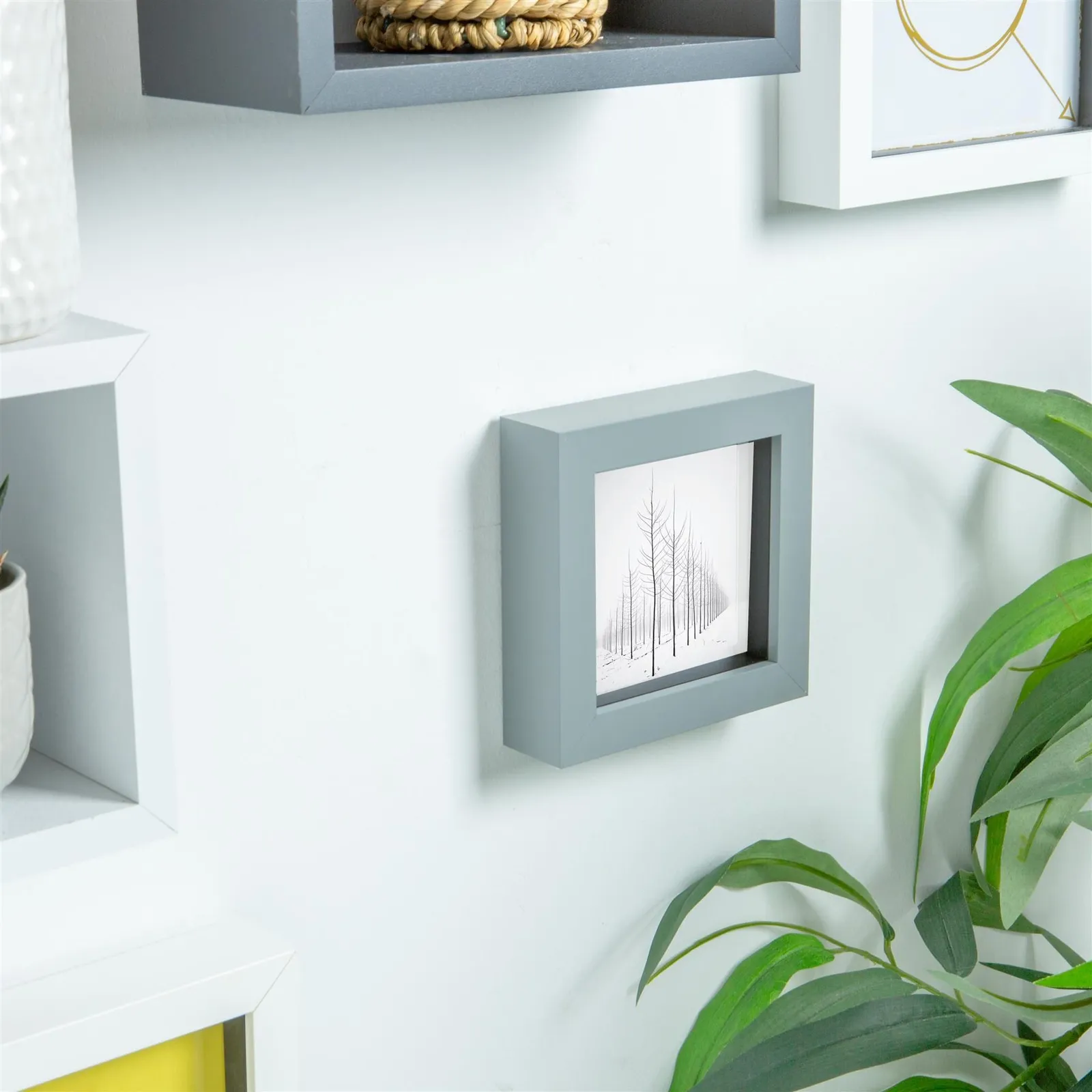 Nicola Spring 3D Box Photo Frame - 4 x 4" - Pack of 1 in Grey 6