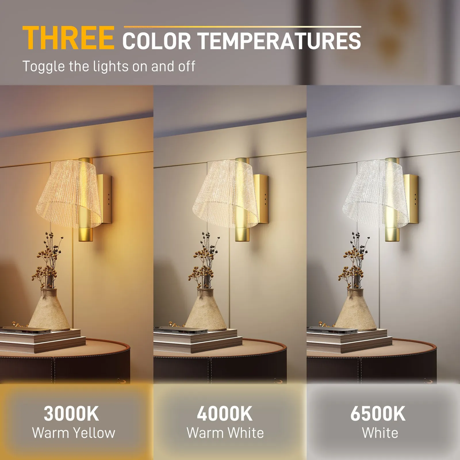 HOMCOM Led Wall Lamp 2 Pack, Modern Indoor Starry Wall Light in Gold 4