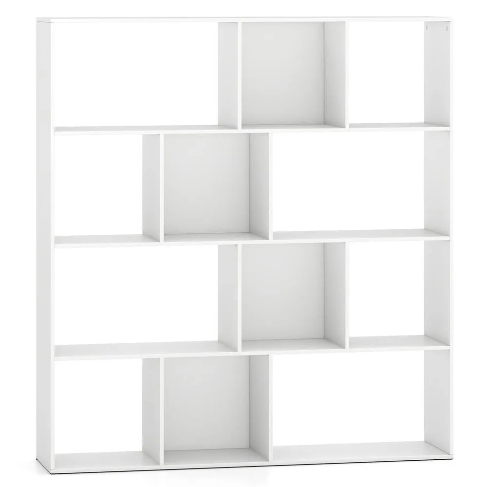 Costway Open Shelf Bookcase 4-Tier Modern Bookshelf in White 2