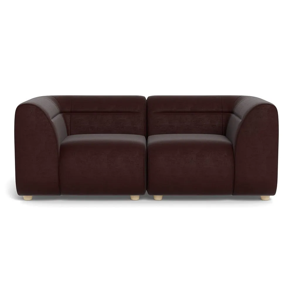 Heal's Lilli 2 Seater Sofa Smart Luxe Velvet Acorn Natural Beech Feet 1