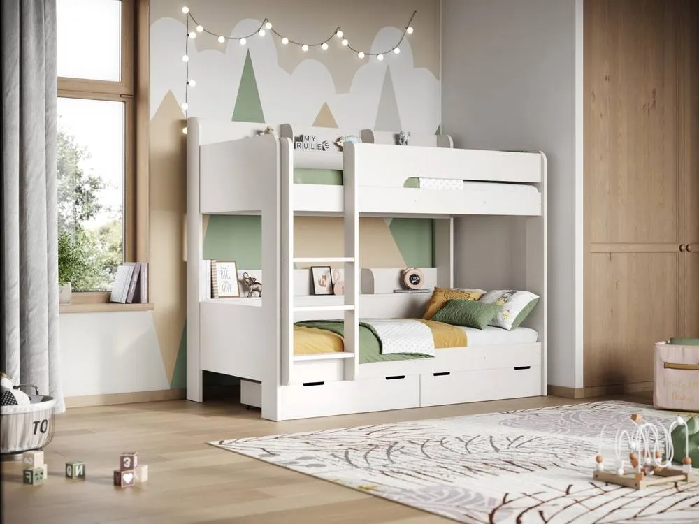 Flair Eddie Storage Bunk Bed in White 2