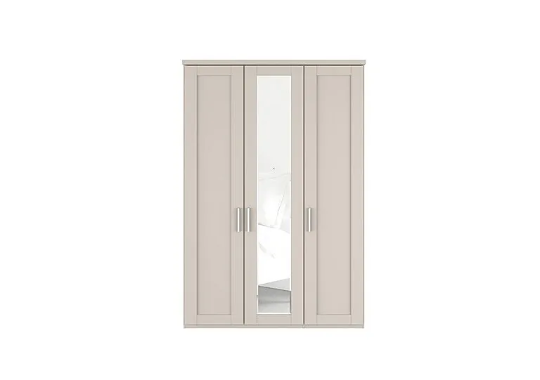Kempton 3 Door Hinged Wardrobe with Mirror - Champagne