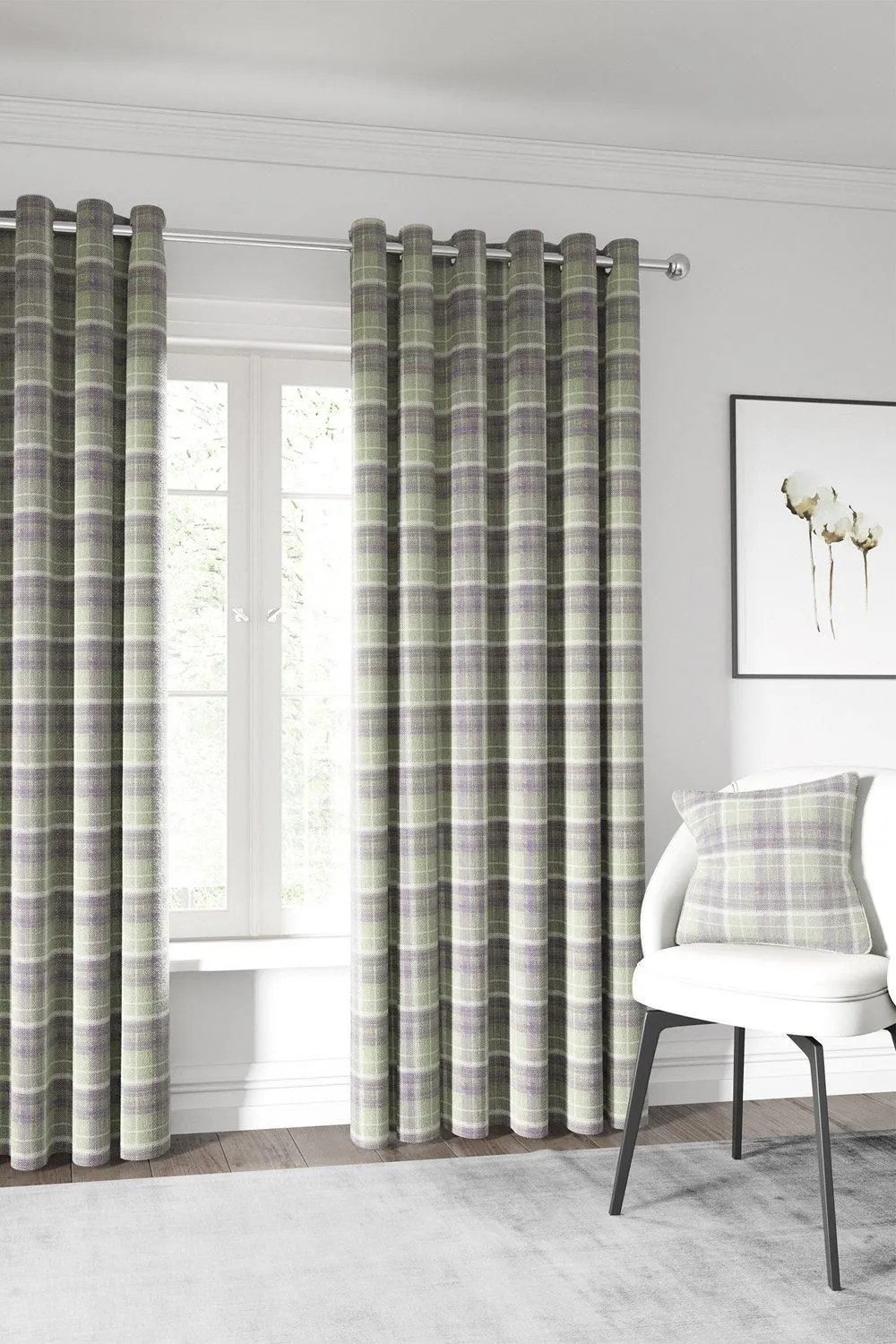 Helena Springfield 'Harriet' Woven Lined Curtains in Grape 1