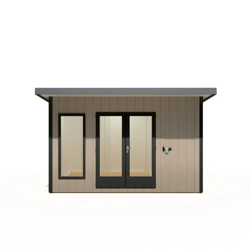 Shires Cali 12x8 ft Pent & Storage Garden Office - L334xW402xH246.1 cm in Light Brown