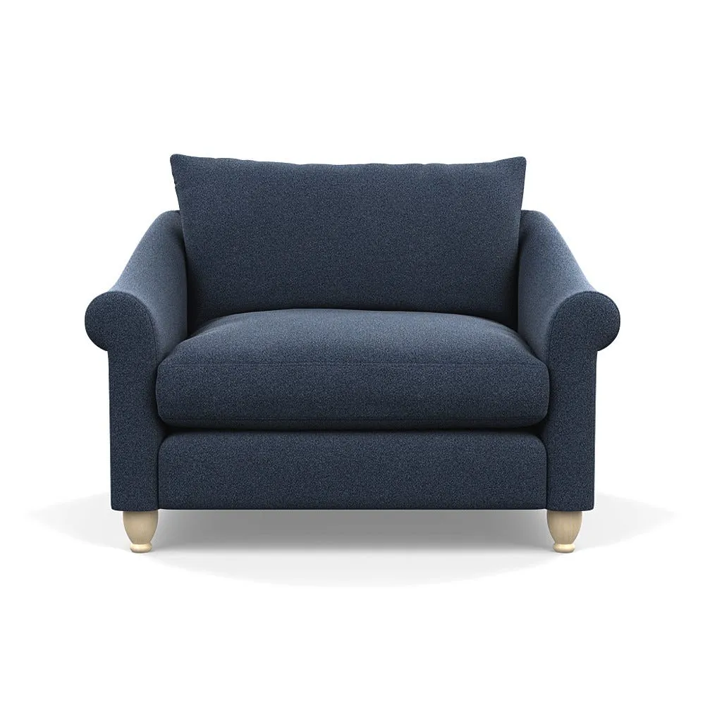Heal's Devon Loveseat Boucle Indigo Natural Feet 1