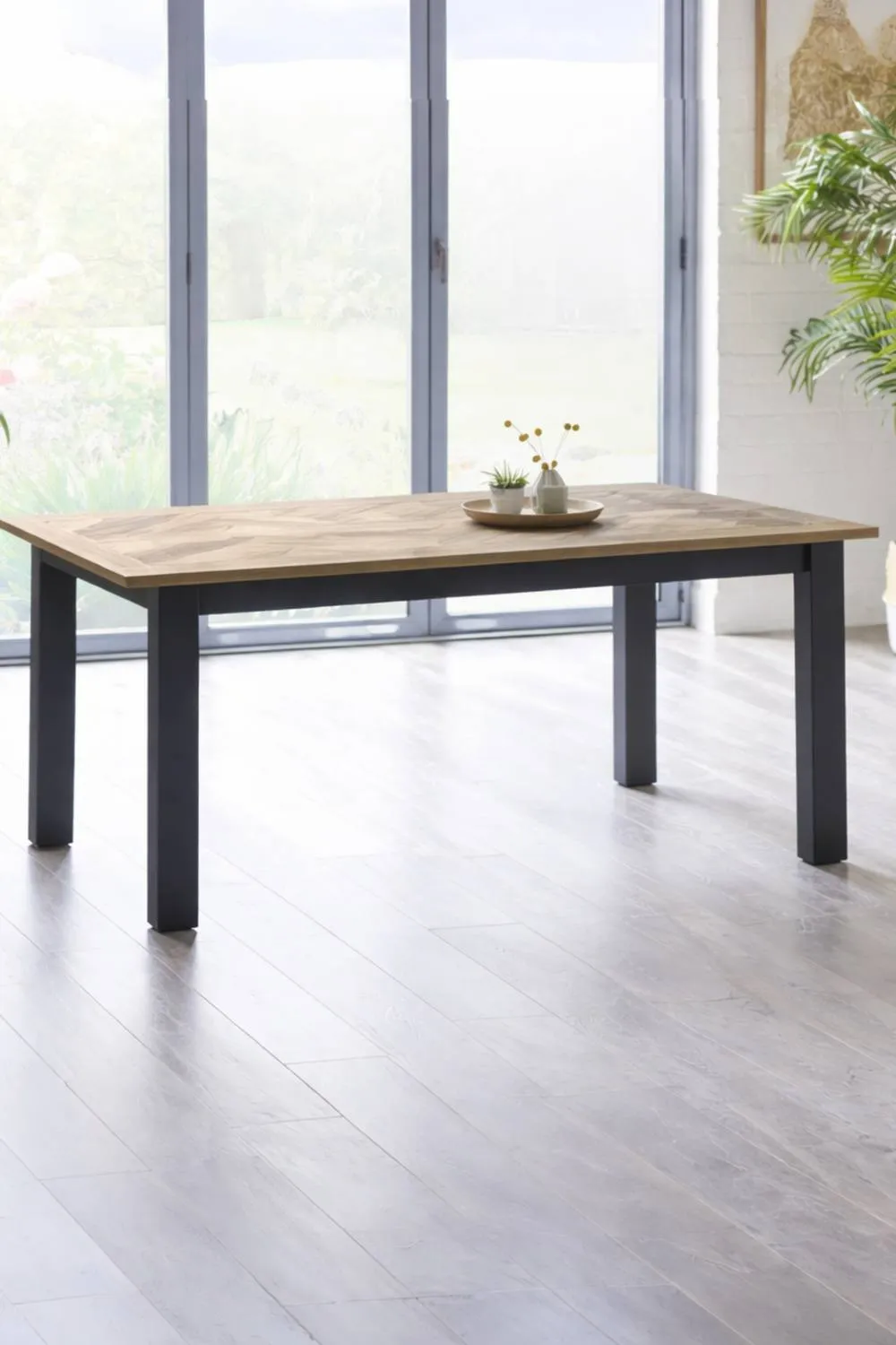 Julian Bowen Bordeaux Rectangular Extending 4-6 Seater Dining Table in Dark Grey