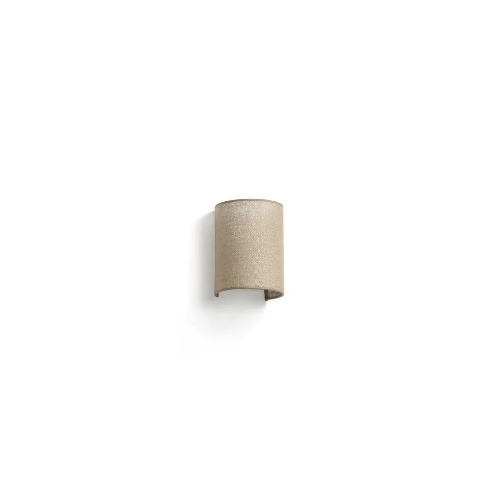 Netlighting Otton Round Jute Up Down Wall Lamp Vertical in Natural