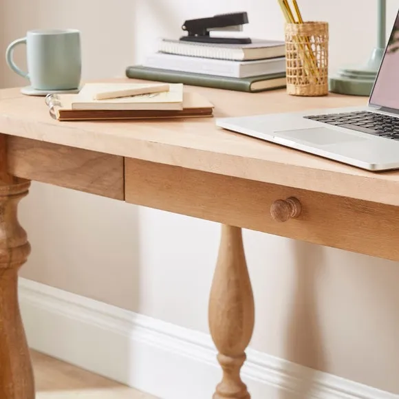 Bridget 1 Drawer Desk, Mango Wood 3