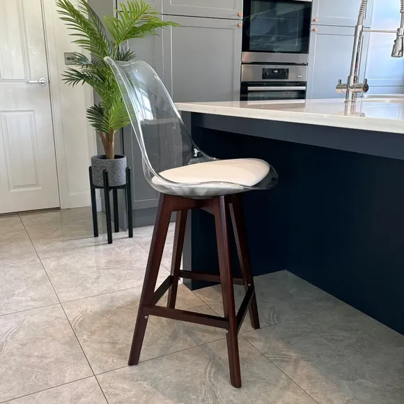 Fusion Living Soho Clear Plastic Bar Stool