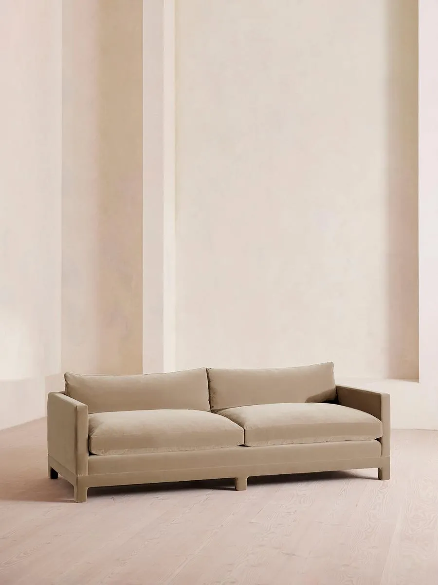 Ashford Four Seater Sofa, Velvet, Oyster