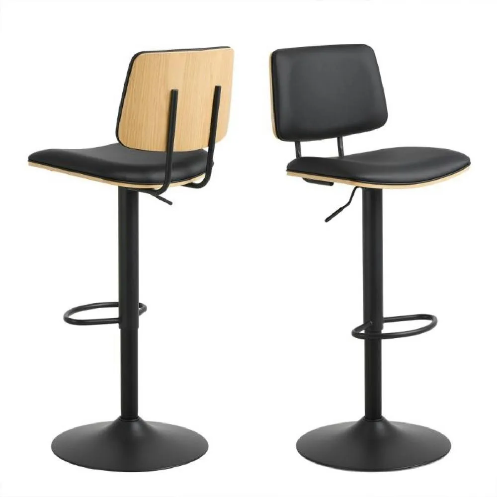 netfurniture Atlas Swivel Bar Stool With Height Adjustable Function in Matt Black