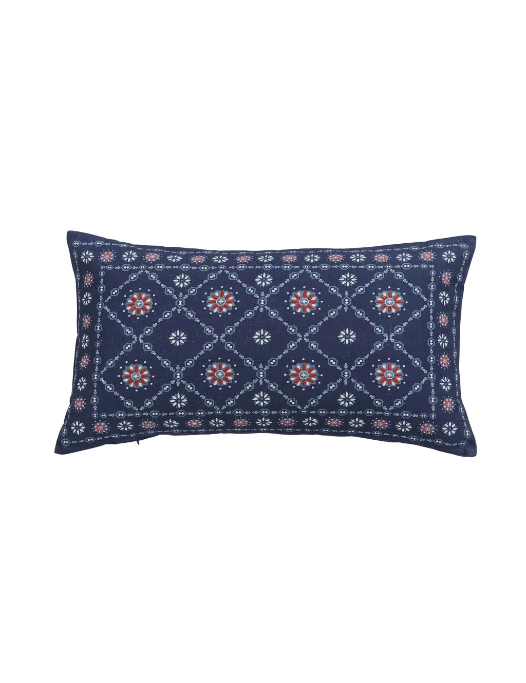 Joules Pure Cotton Grove Embroidered Cushion Blue Mix