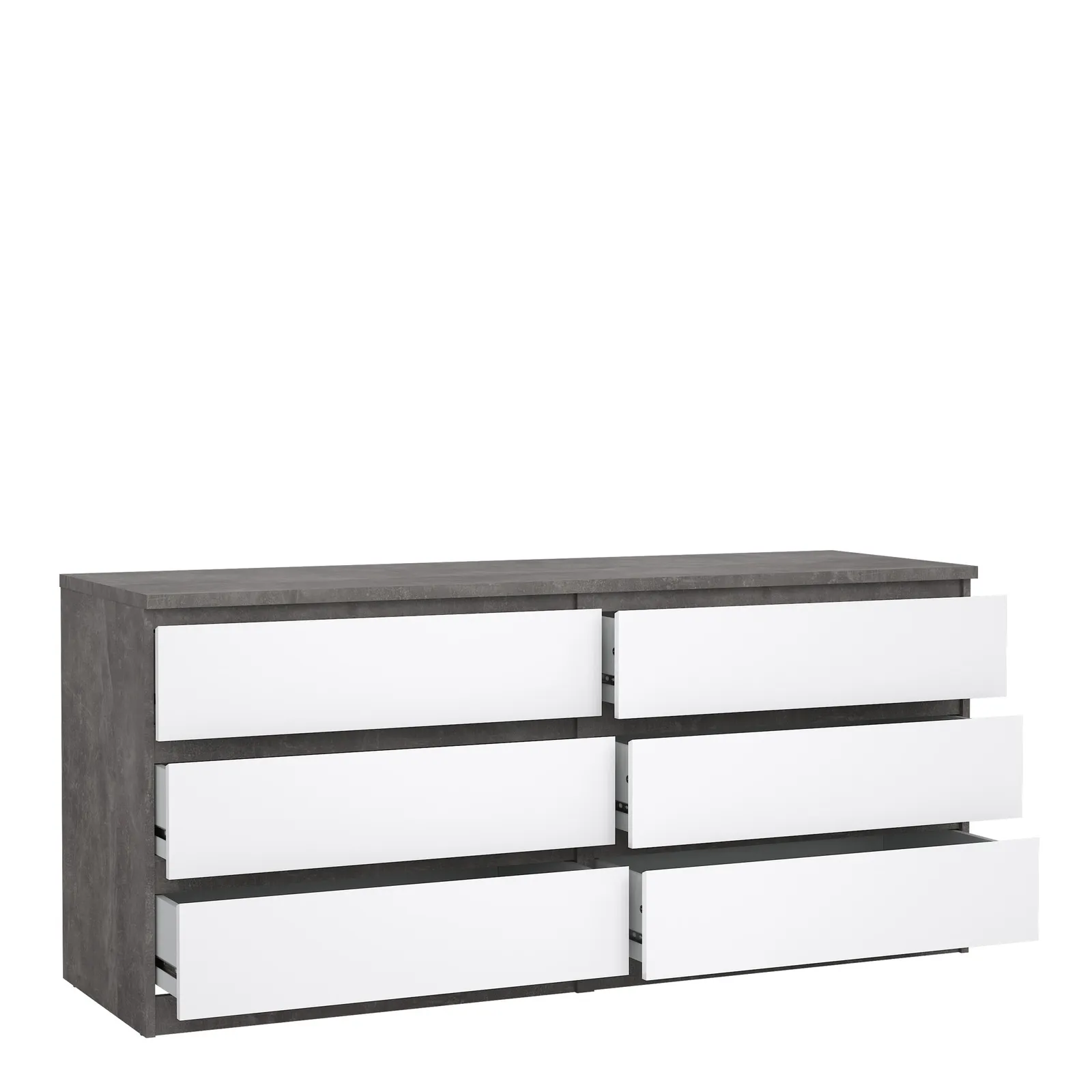 Furniture To Go Naia Wide Chest of 6 Drawers (3+3) in Grey 4