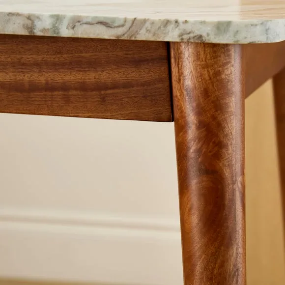 Thea Rectangle Dining Table, Marble and Mango Wood 4