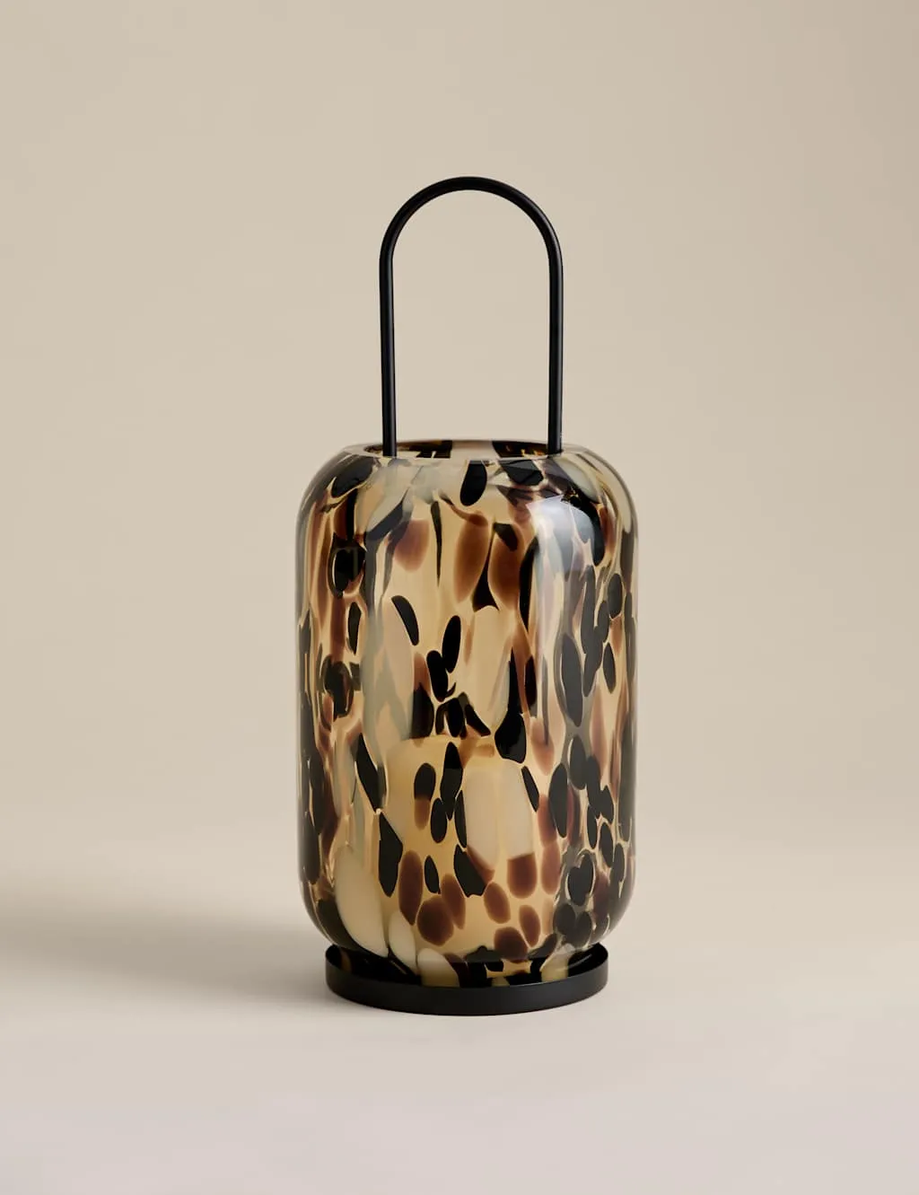 M&S Animal Confetti Glass Lantern Brown