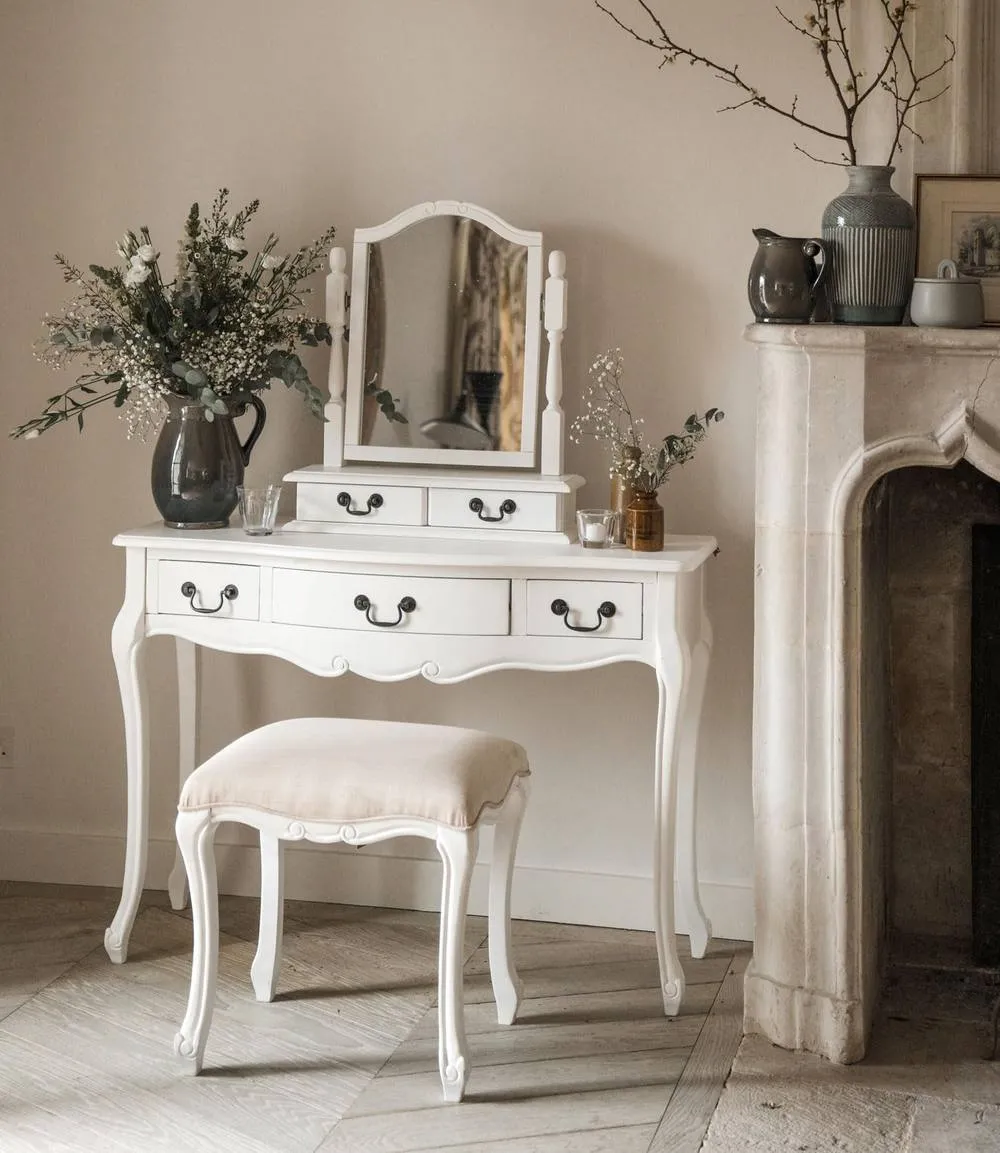Statement Furniture Juliette Trinket Mirror in White 4