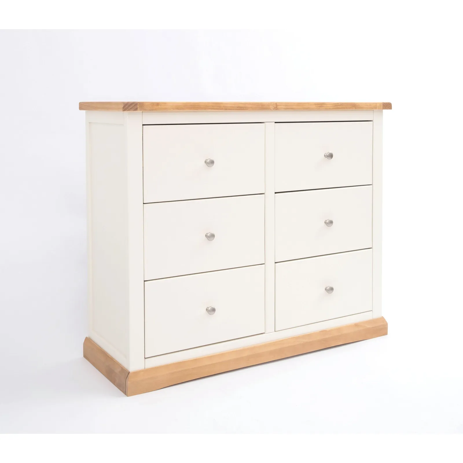 Cabinet Bits Trevi 6 Drawer Chest of Drawers Chrome Knob in Off-White 2