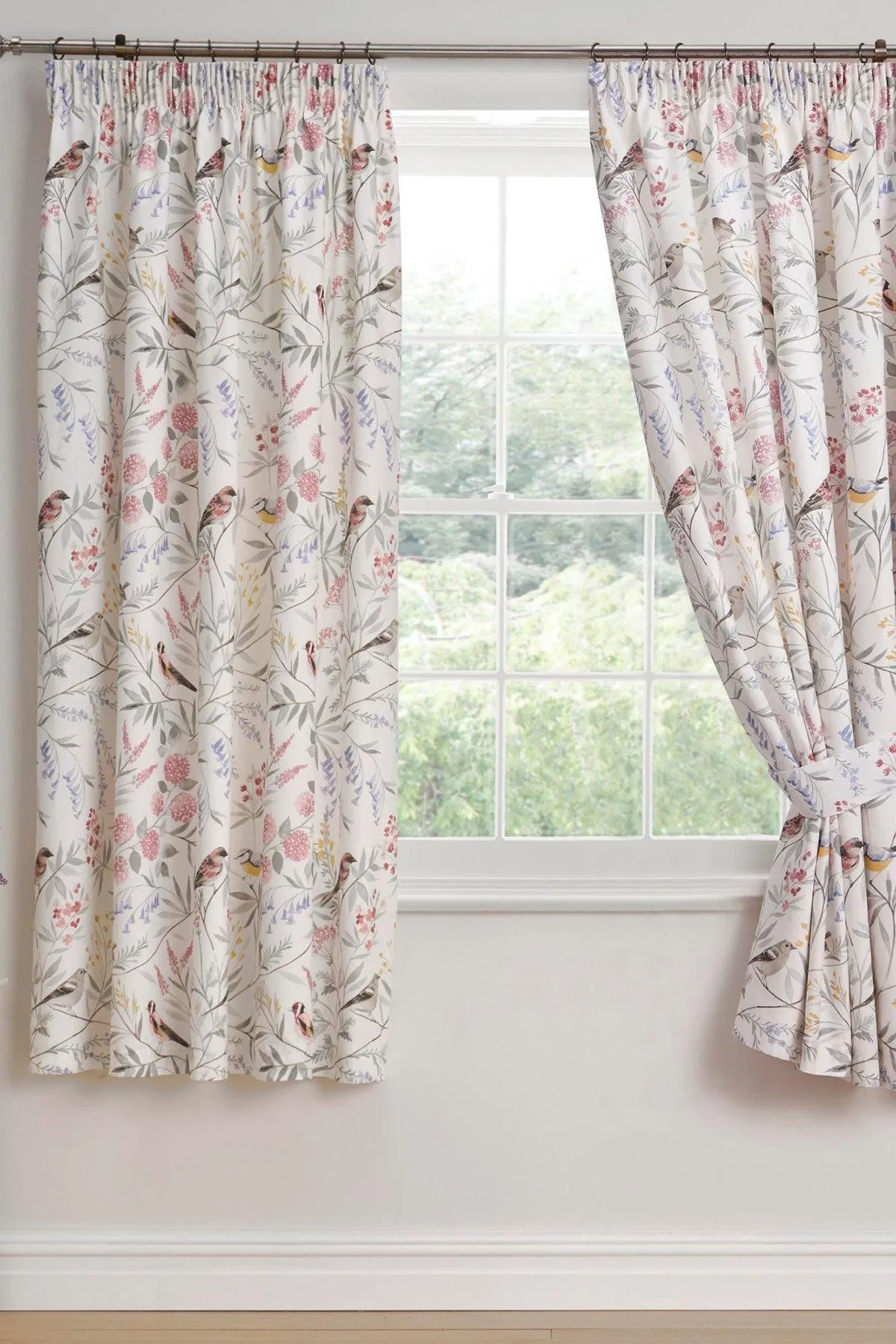 Dreams & Drapes 'Caraway' Pair of Pencil Pleat Curtains in Pink