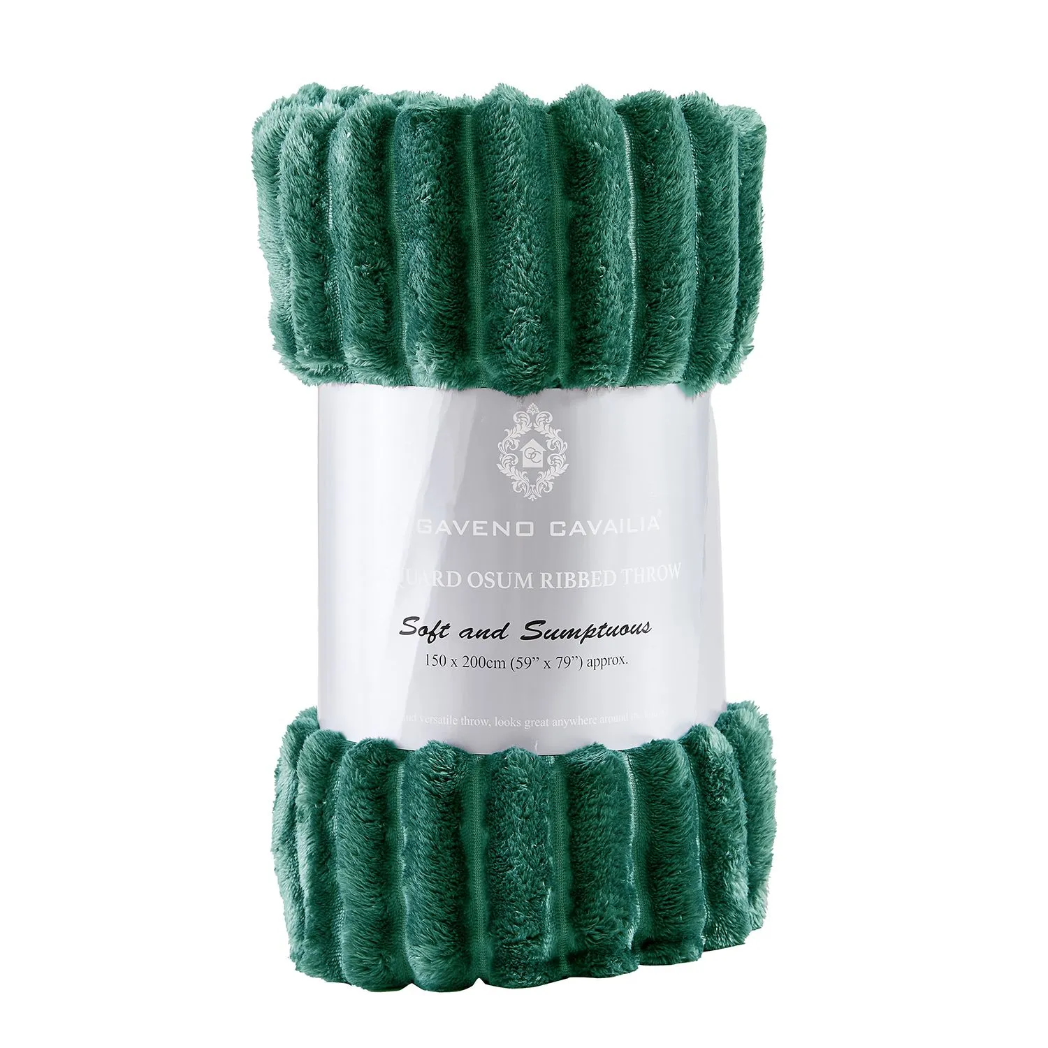 GAVENO CAVAILIA Osum Ribbed Throw in Dark Green