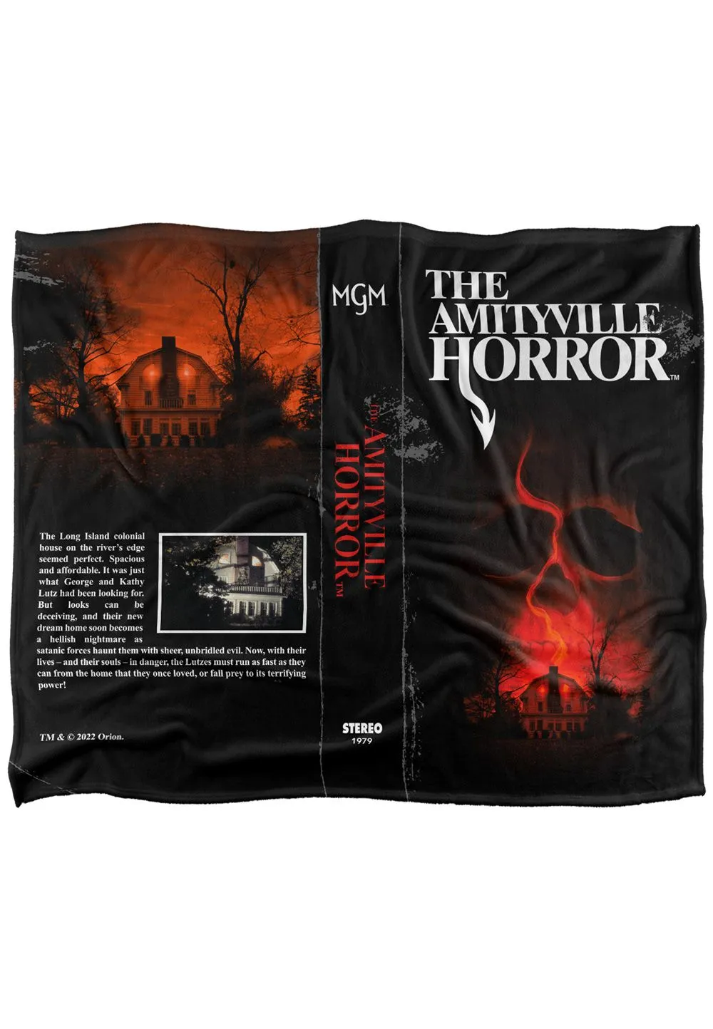 Amityville Horror - Logo Vhs Front & Back Silky Touch Super Soft Throw Blanket 152 X 127 cm in White