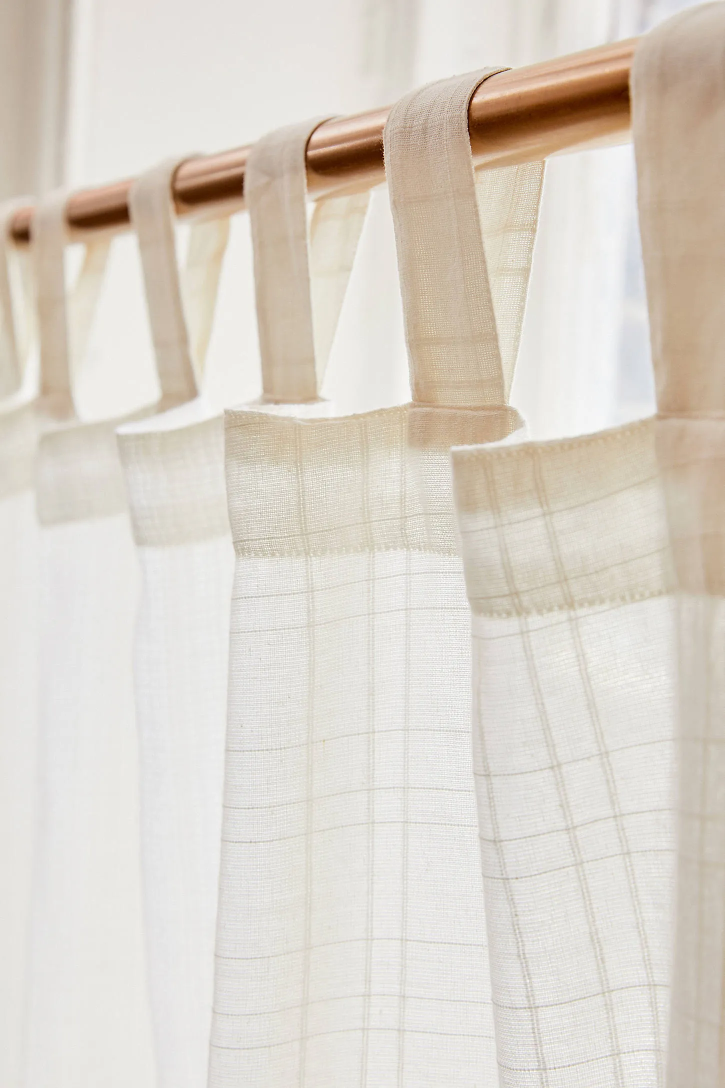 White Chloe Patch Curtain - White 4