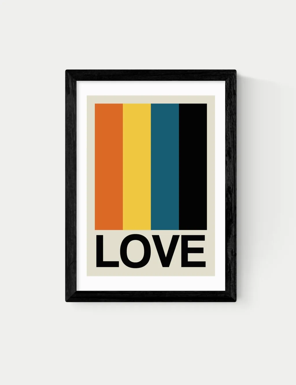 East End Prints Retro Stripe Framed Art Black