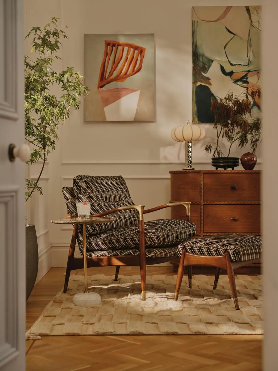 Theodore Armchair, Vende Jacquard, Olive