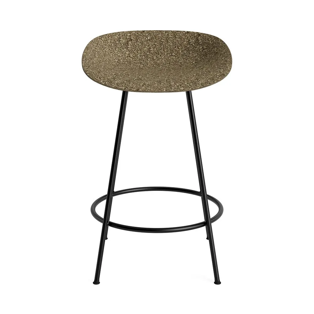 Normann Copenhagen Mat Barstool 65cm Black Steel Base in Seaweed 2